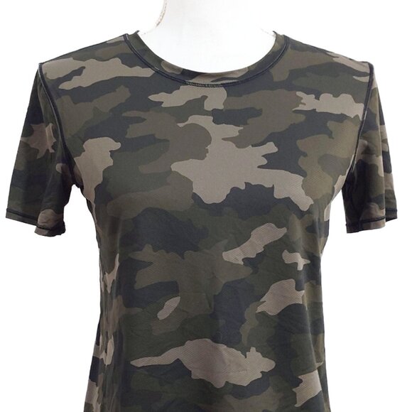 Lululemon High Neck Running and Training T-Shirt Heritage 365 Camo Medium Olive - Picture 8 of 10